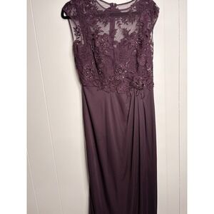 Emma Street Lace with Sequins Gown Dress  color: Wine MRSP $458 Sz 8 used just 1